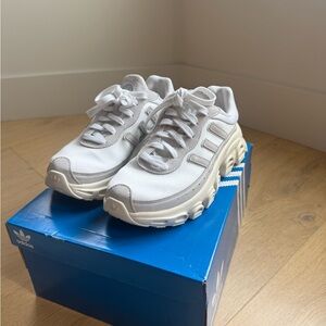 Adidas White and Gray Athletic Shoes